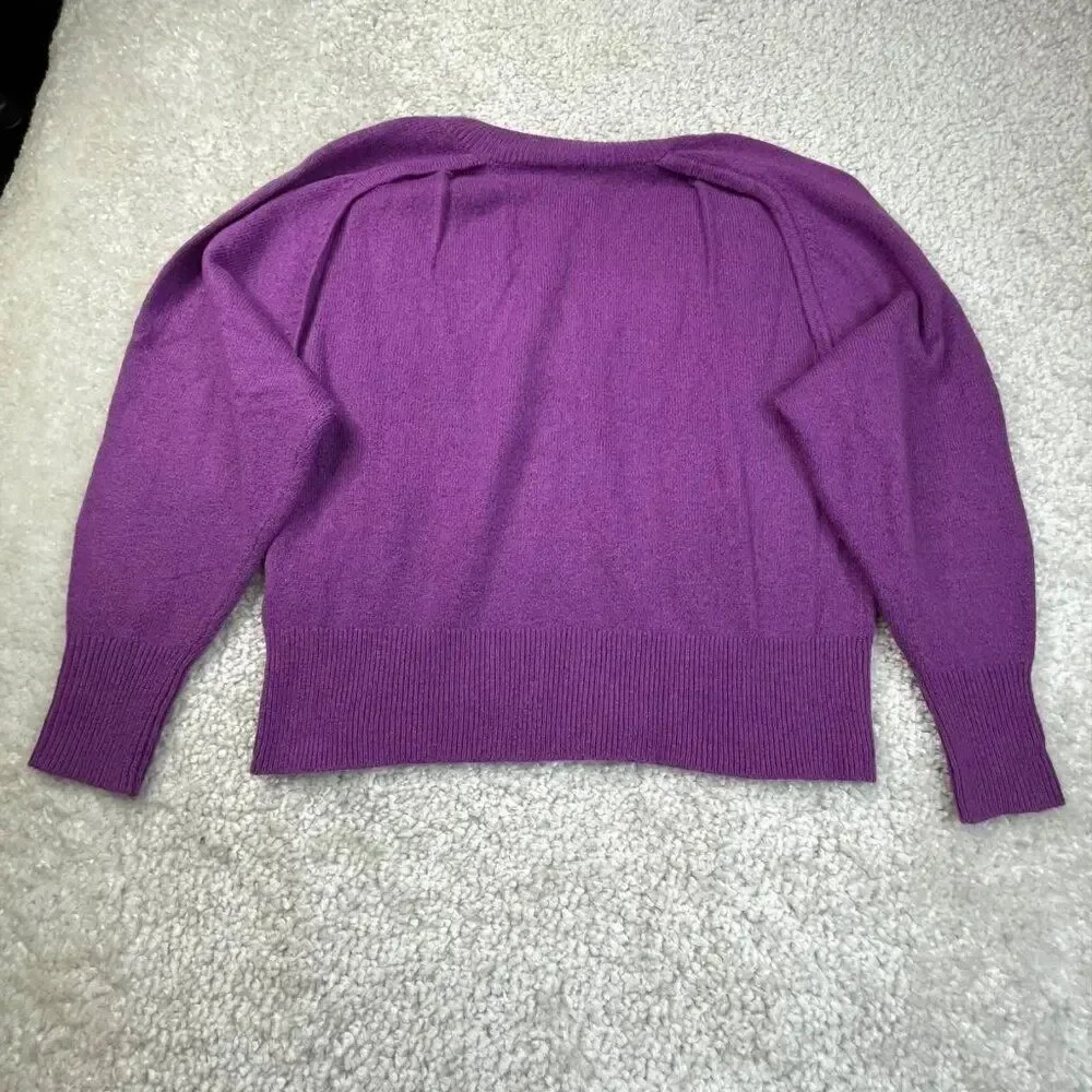Cabi Luxury V-Neck Pullover Sweater Violet Purple